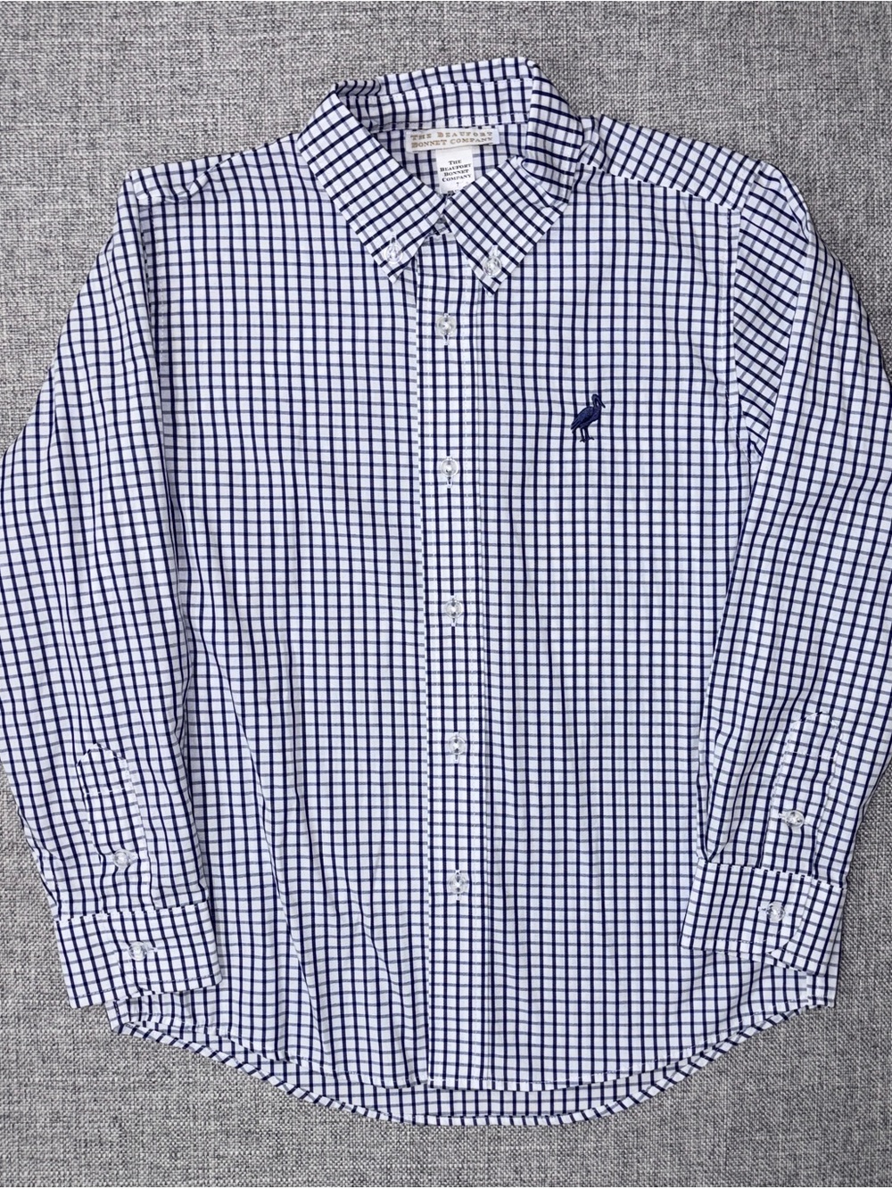 The Beaufort Bonnet Company Navy and White Checked Button-Down Shirt